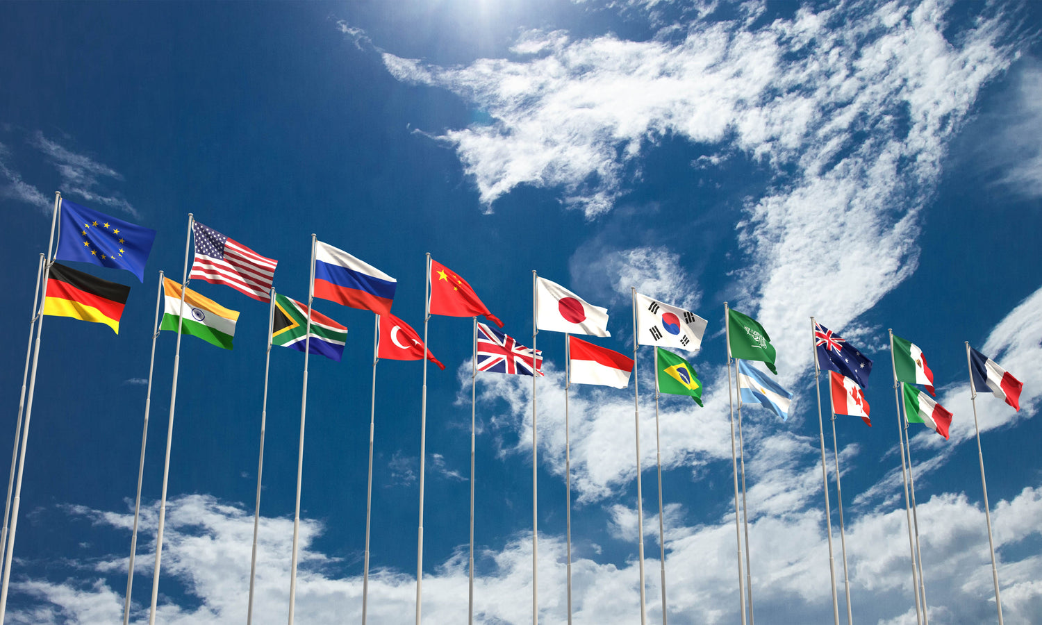 World Flags Representing Nations Across the Globe