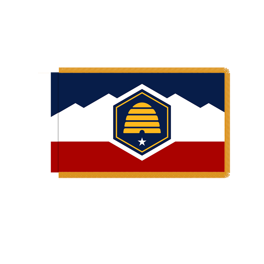 Utah Flag with Polesleeve & Fringe