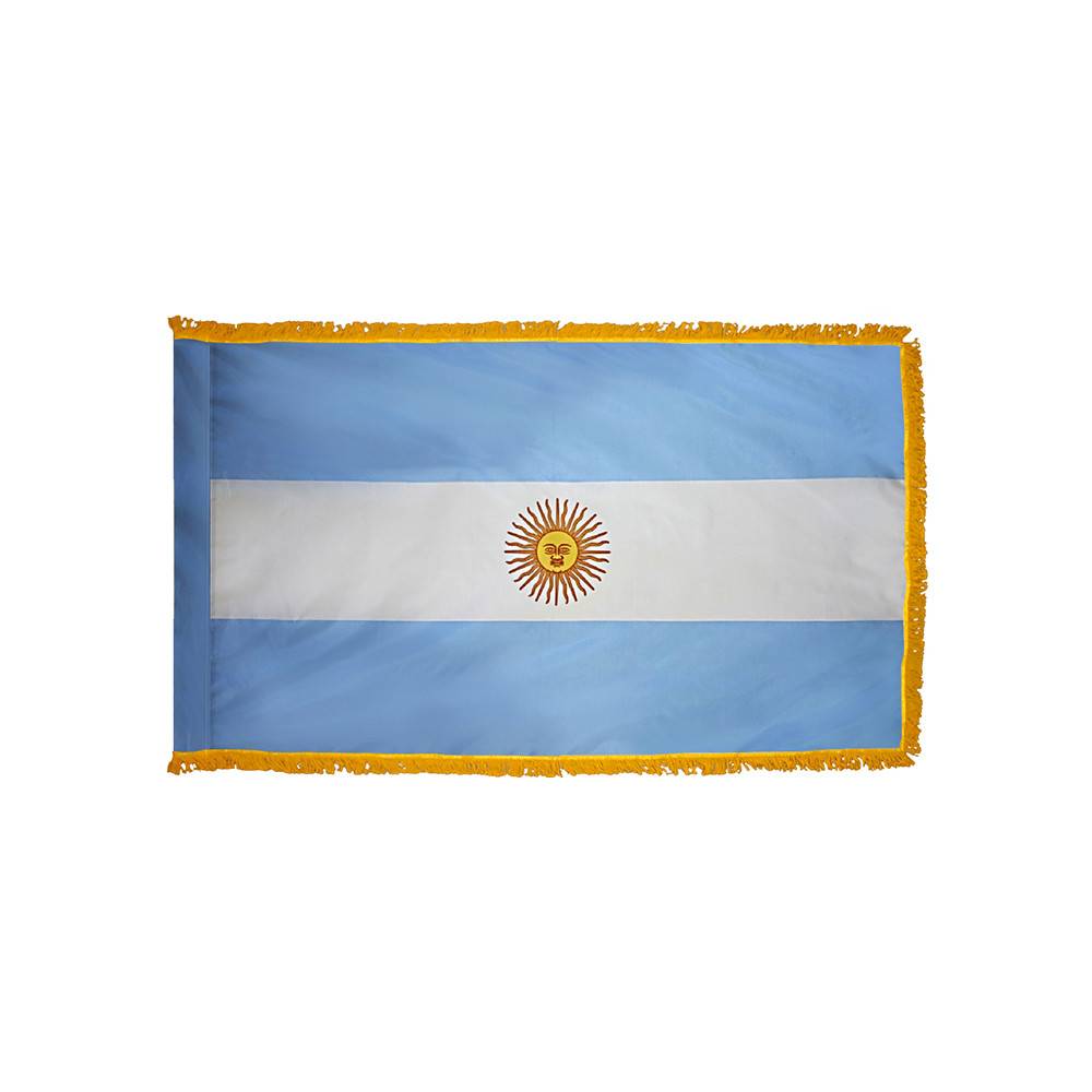 Argentina Flag with Polesleeve & Fringe