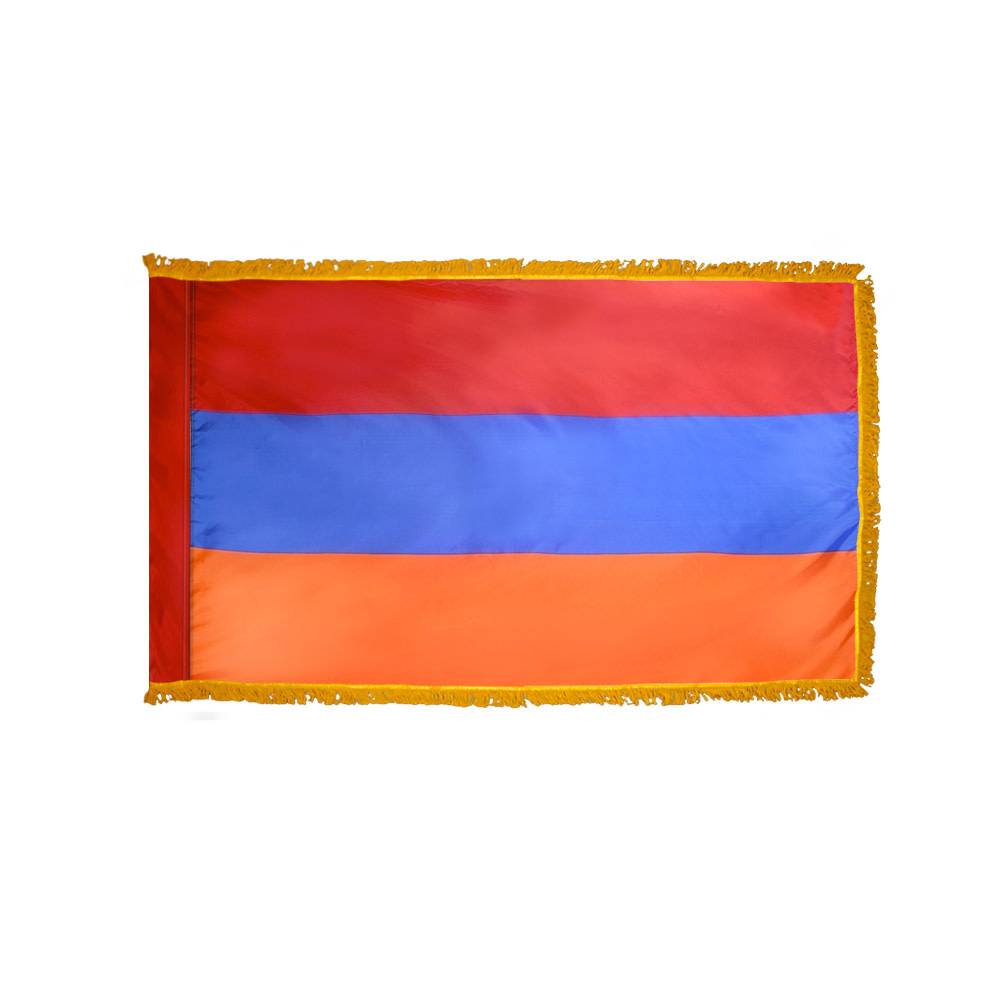 Armenia Flag with Polesleeve & Fringe