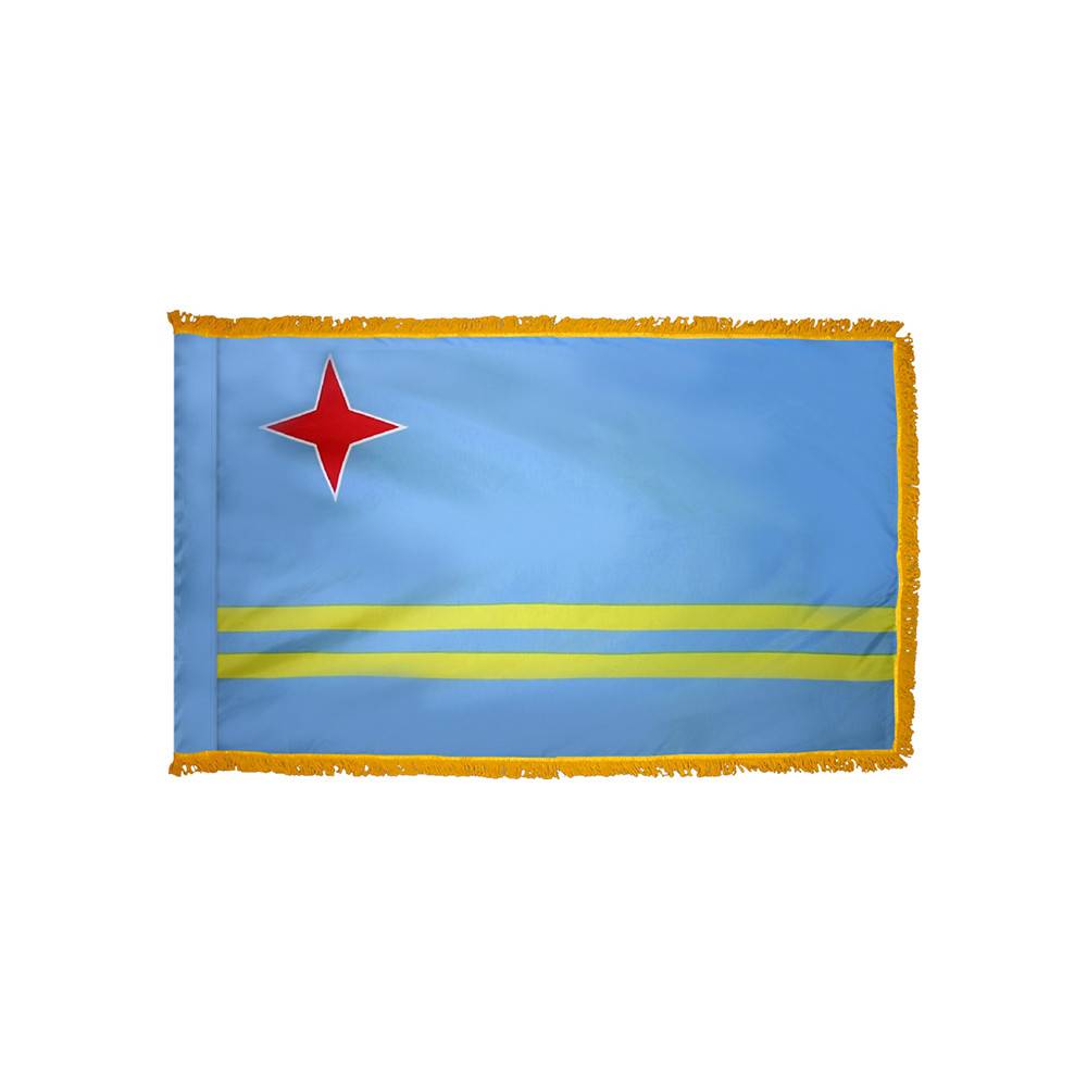 Aruba Flag with Polesleeve & Fringe