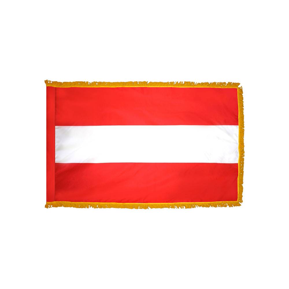 Austria Flag with Polesleeve & Fringe