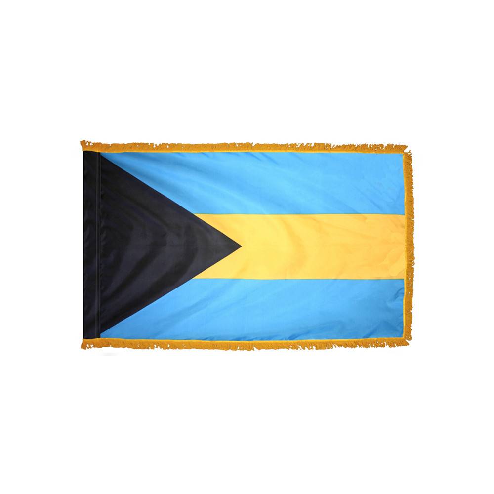 Bahamas Flag with Polesleeve & Fringe