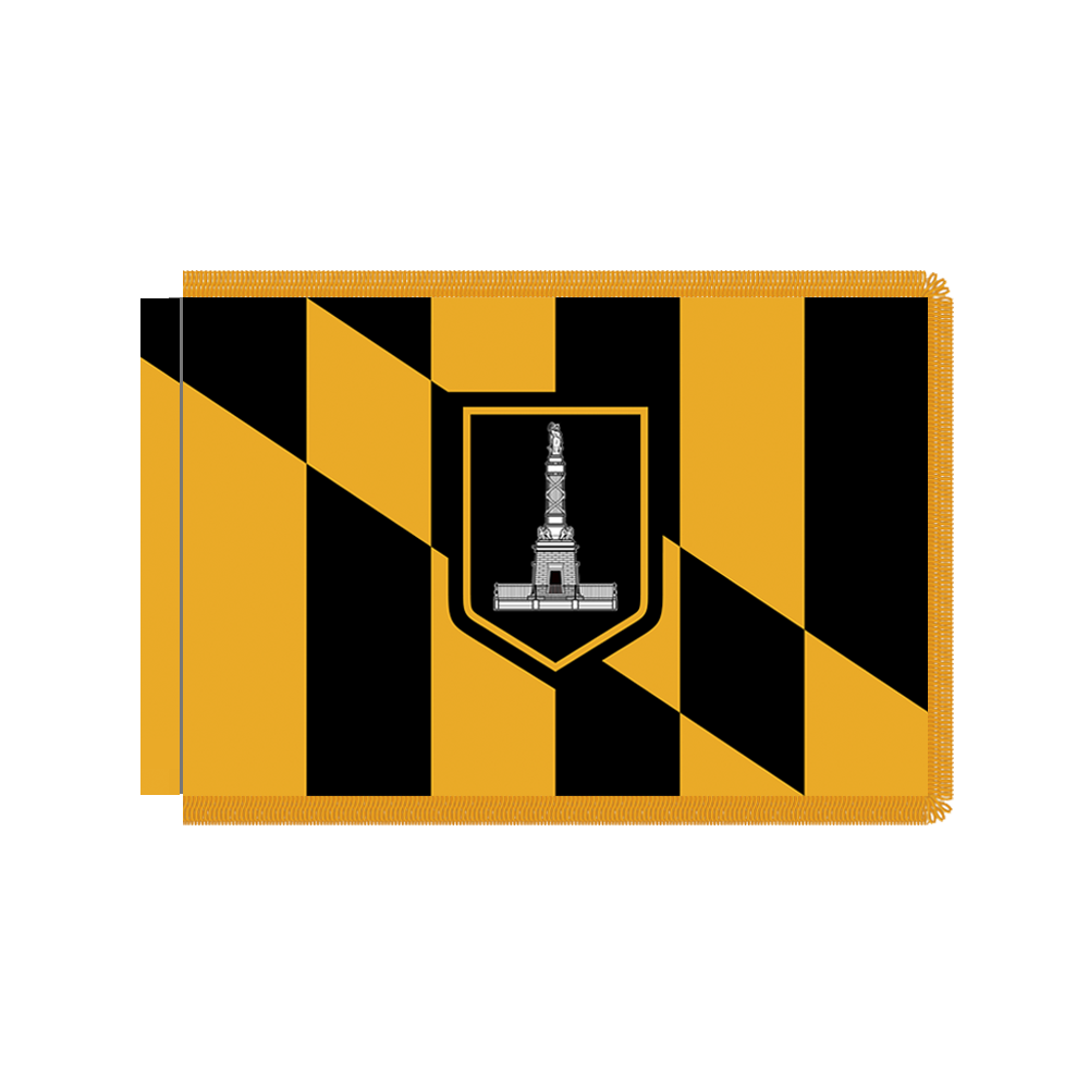 City of Baltimore Flag with Polesleeve & Fringe