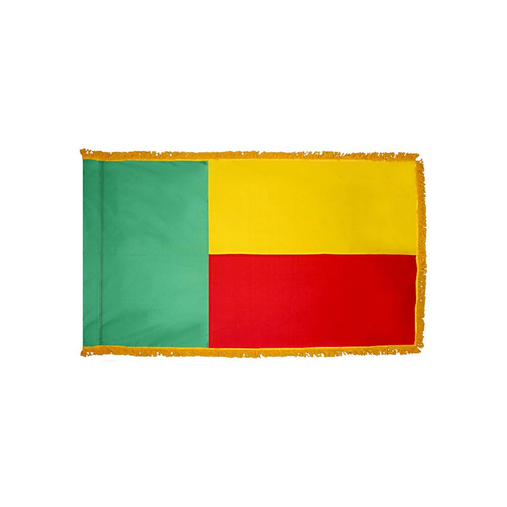 Benin Flag with Polesleeve and Fringe