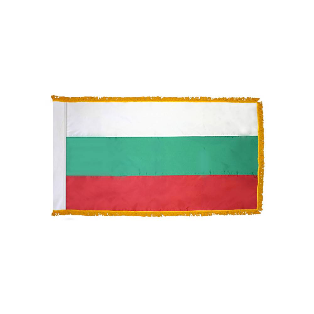 Bulgaria Flag with Polesleeve & Fringe