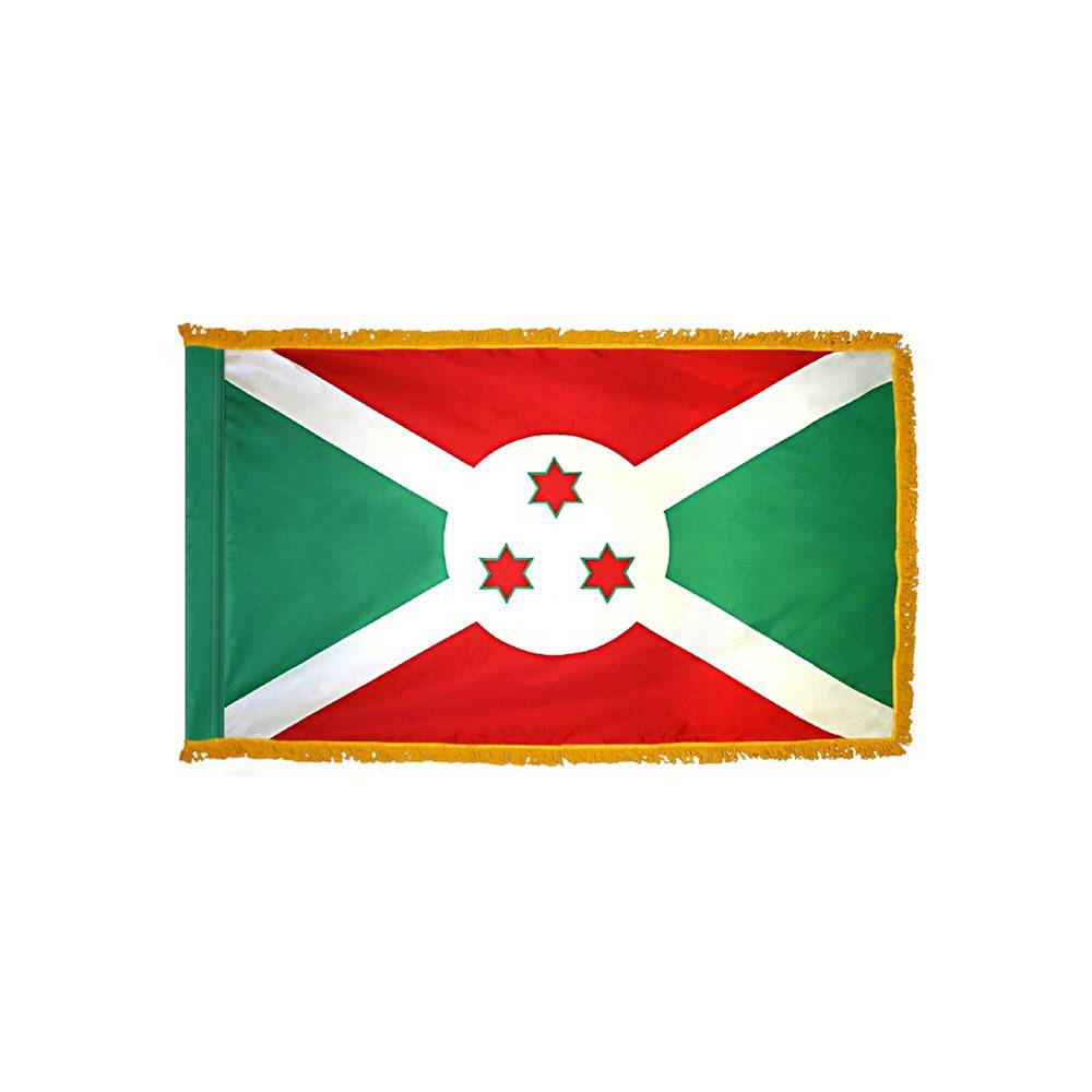 Burundi Flag with Polesleeve & Fringe