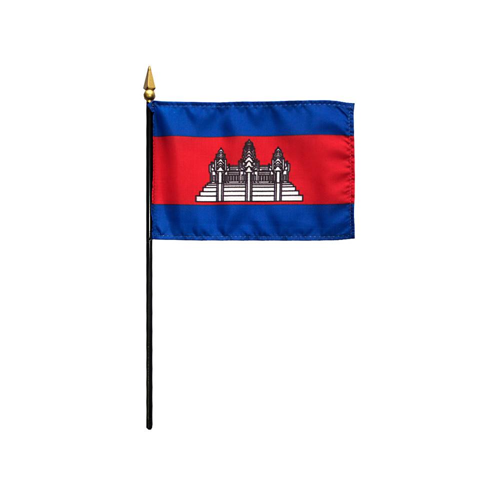 4x6 in. Cambodia Stick Flag