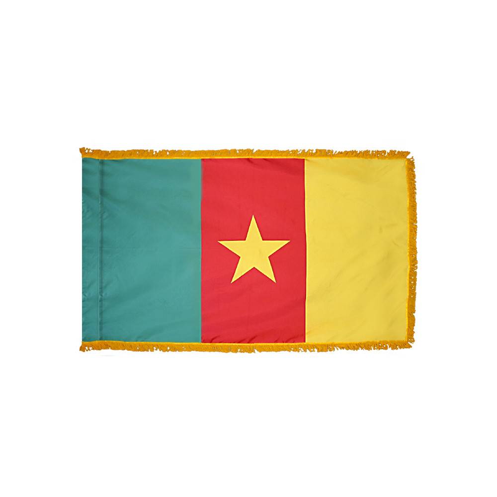 Cameroon Flag with Polesleeve & Fringe