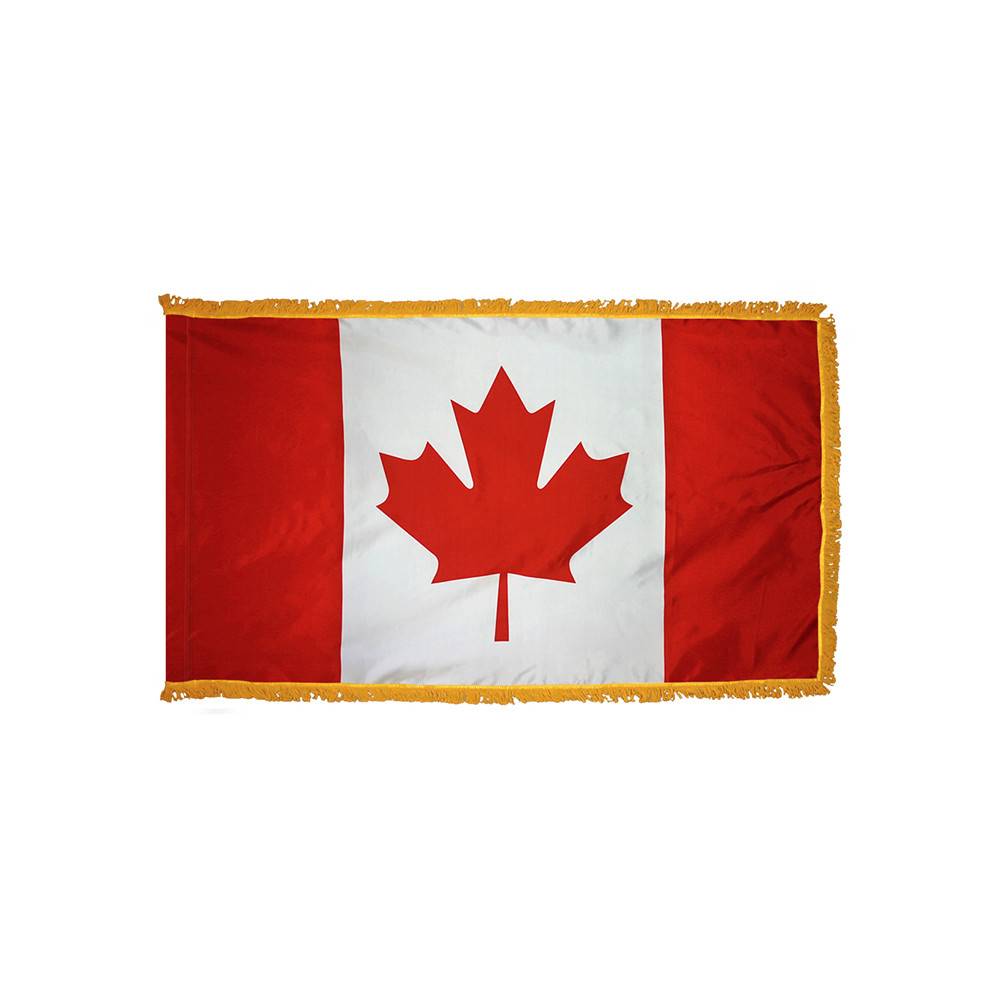 Canada Flag with Polesleeve & Fringe
