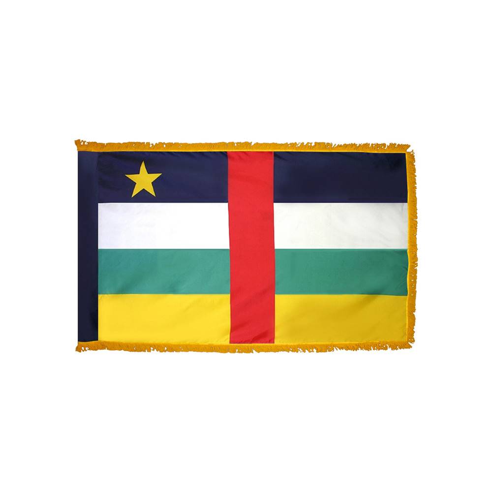 Central African Republic Flag with Polesleeve & Fringe