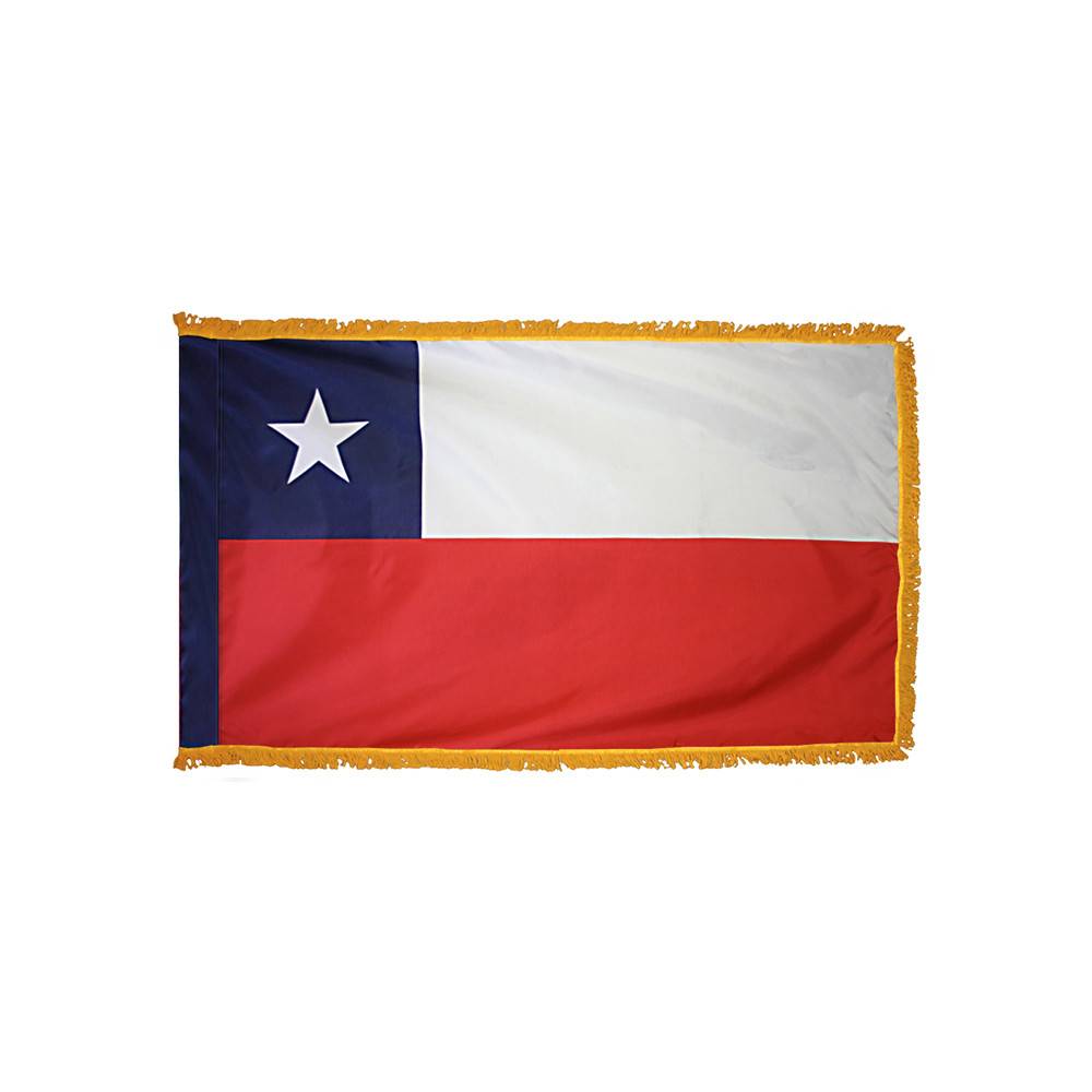 Chile Flag with Polesleeve & Fringe