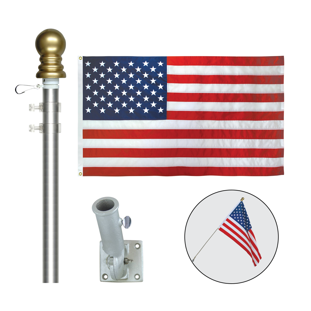 Adjustable Bracket American Flag Set
