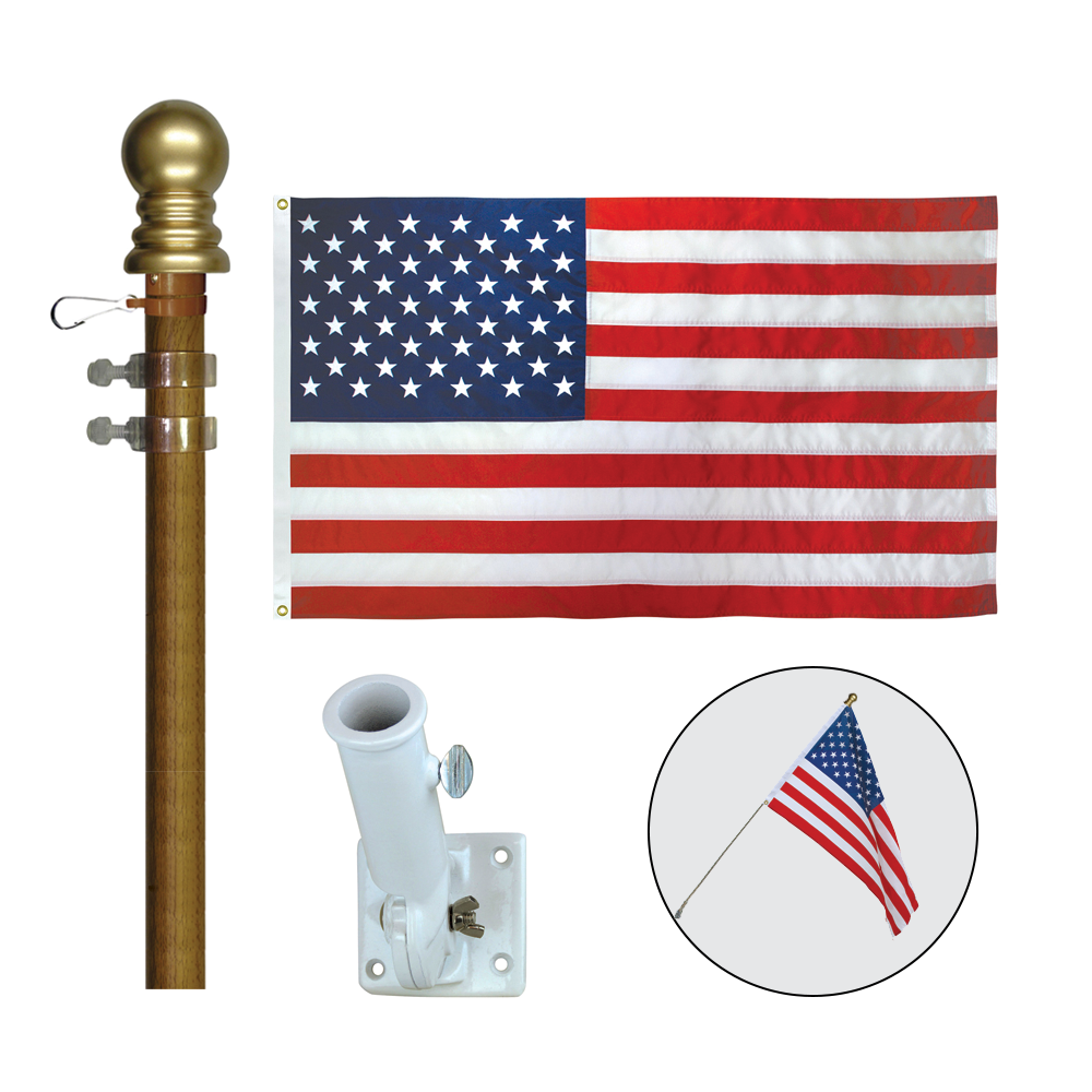 Adjustable Bracket American Flag Set