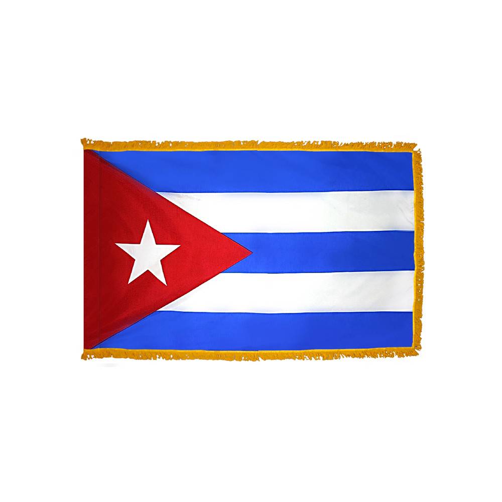 Cuba Flag with Polesleeve & Fringe