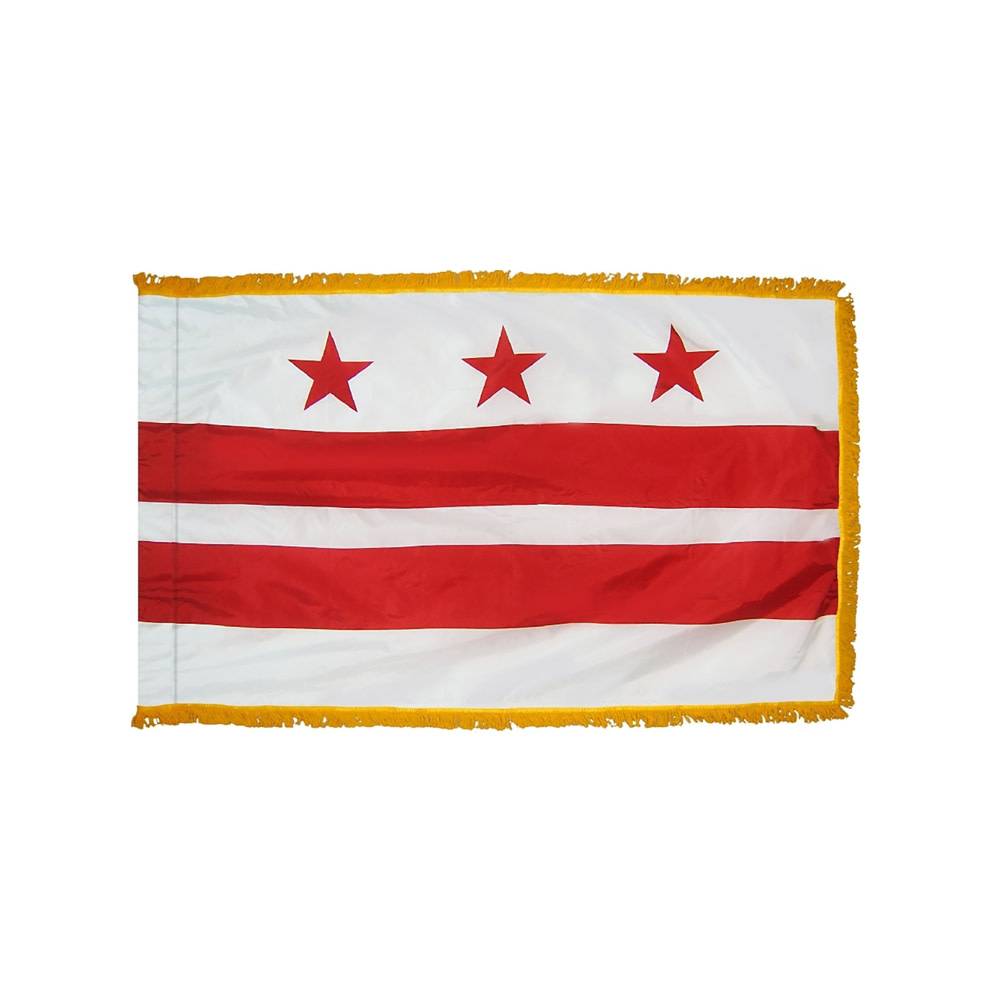 District of Columbia Flag with Polesleeve & Gold Fringe