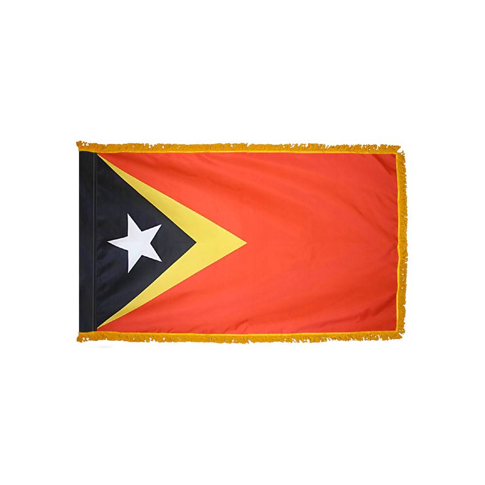 East Timor Flag with Polesleeve & Fringe