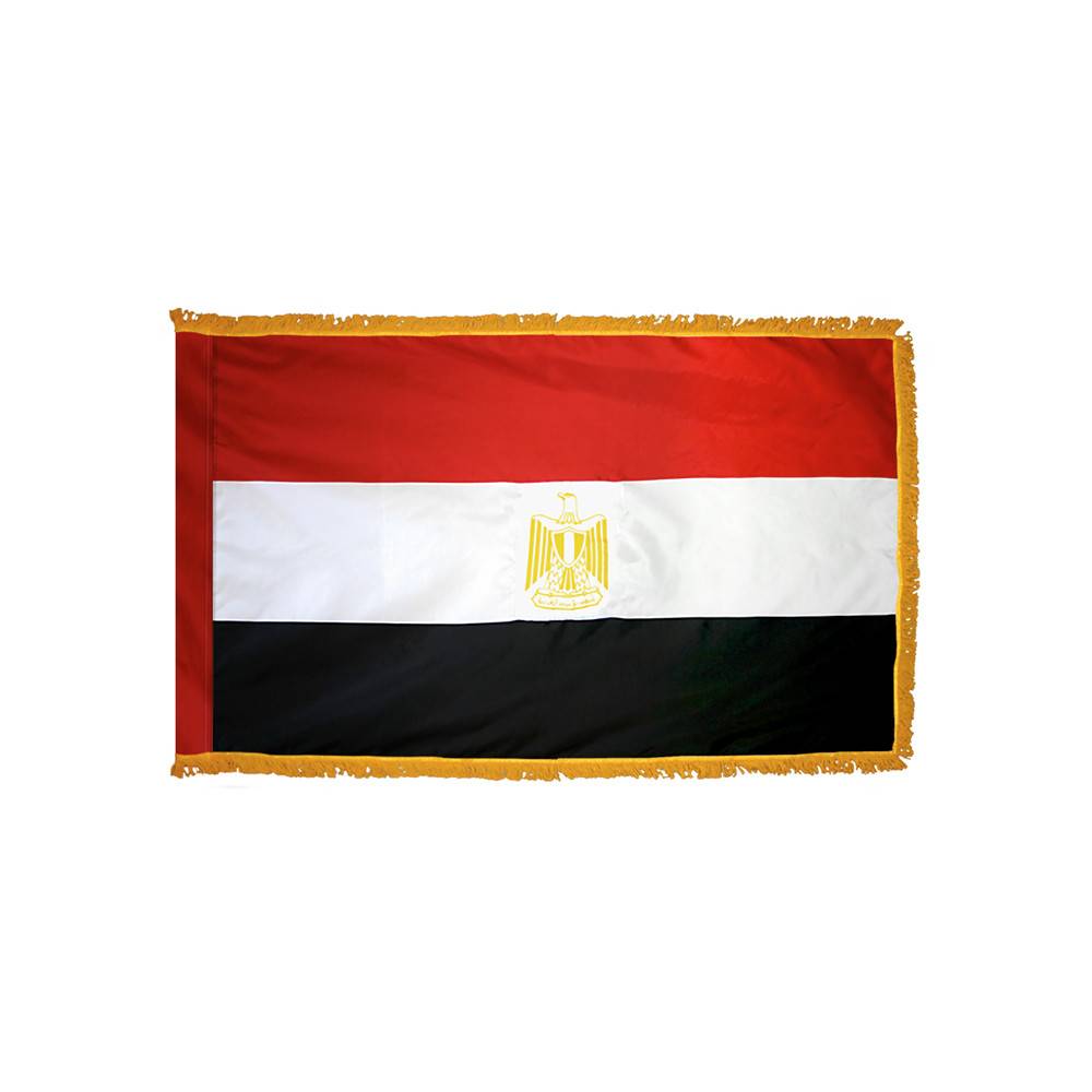 Egypt Flag with Polesleeve & Fringe