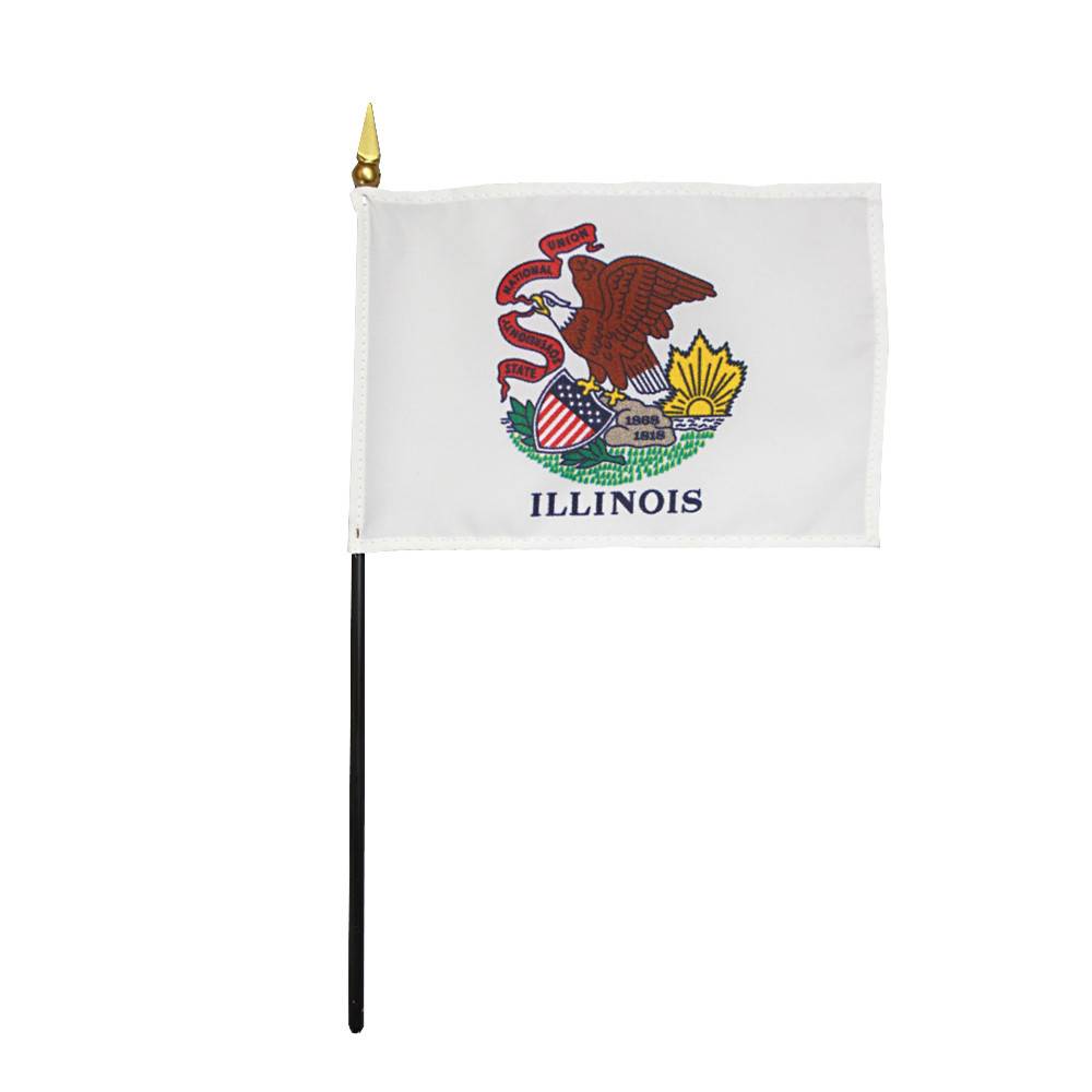 4x6 in. Illinois Stick Flag