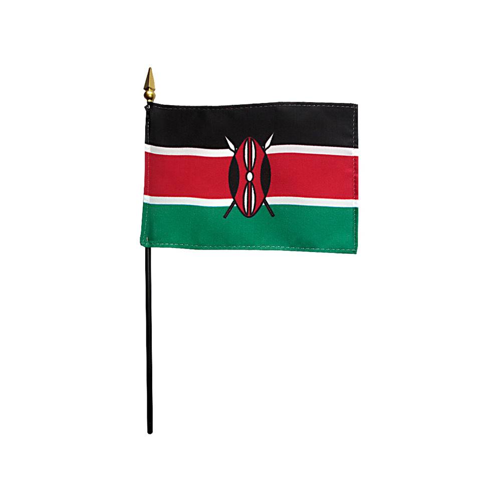 4x6 in. Kenya Stick Flag