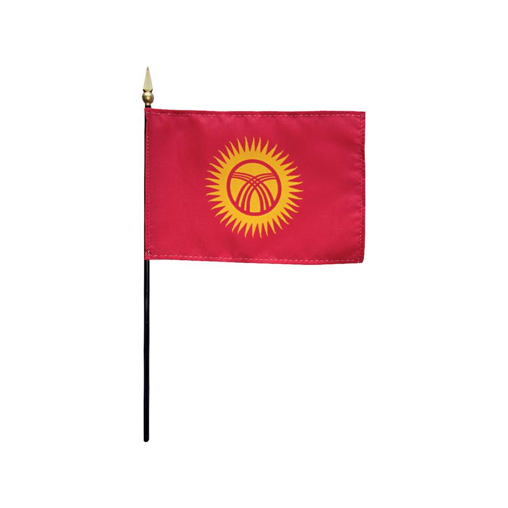 4x6 in. Kyrgyzstan Stick Flag