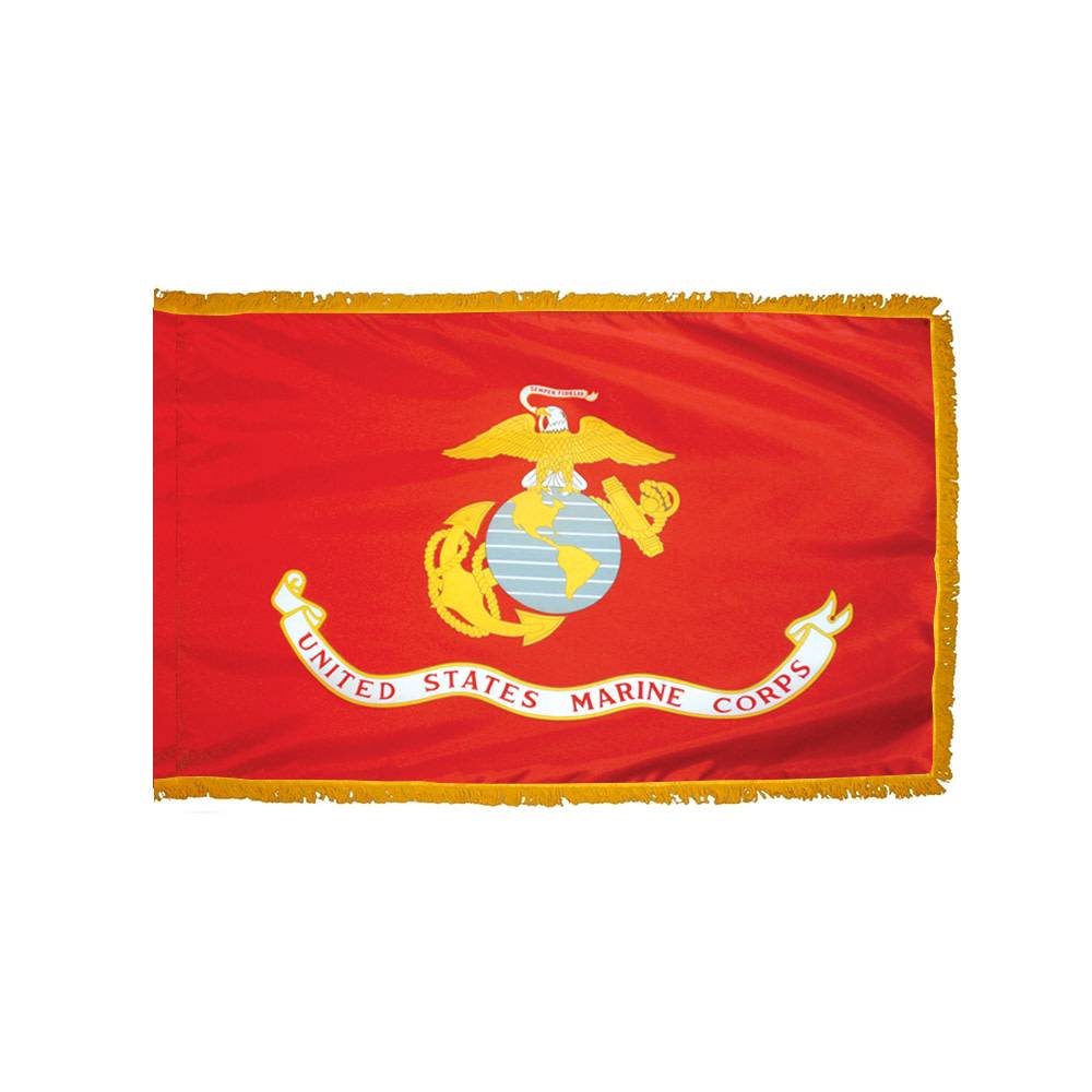 Marine Corps Flag with Polesleeve & Fringe