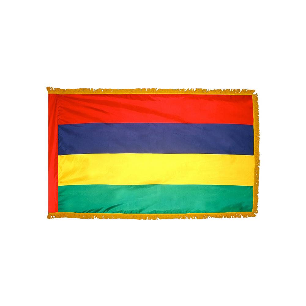 Mauritius Flag with Polesleeve & Fringe