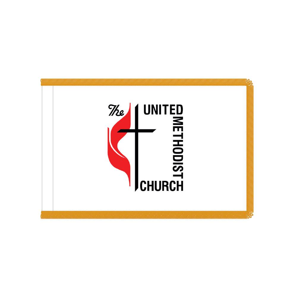 Methodist Flag with Polesleeve & Fringe