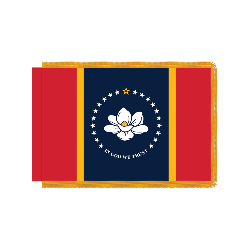 Mississippi Flag with Polesleeve & Fringe