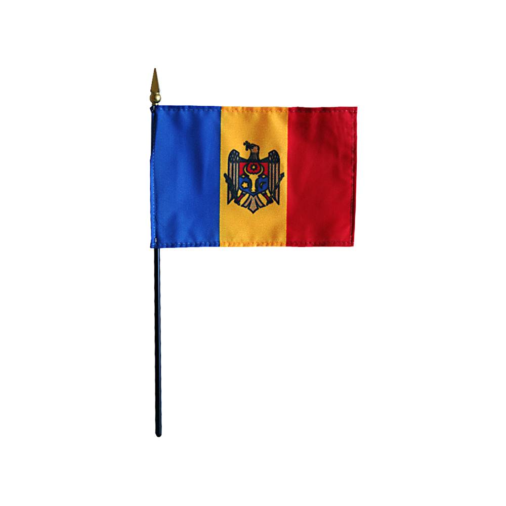 4x6 in. Moldova Stick Flag