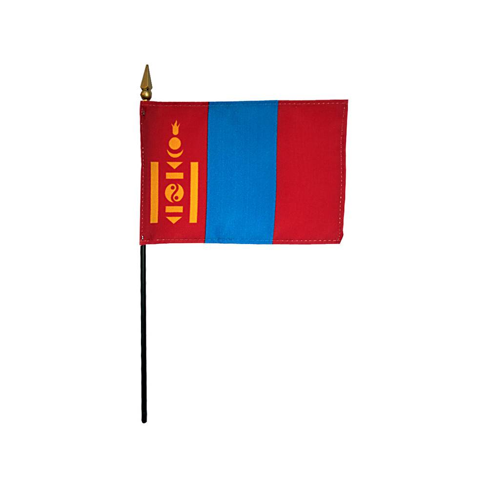 4x6 in. Mongolia Stick Flag