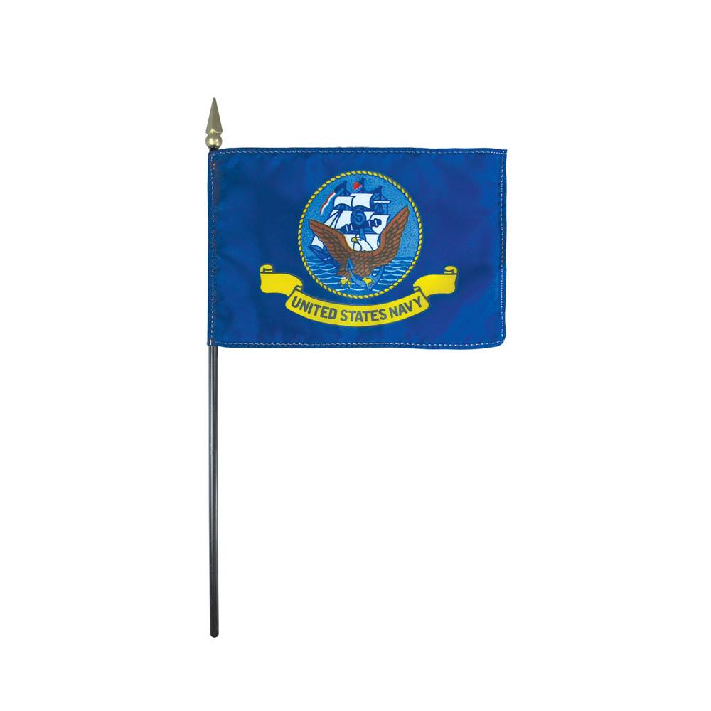 4x6 in. Navy Stick Flag