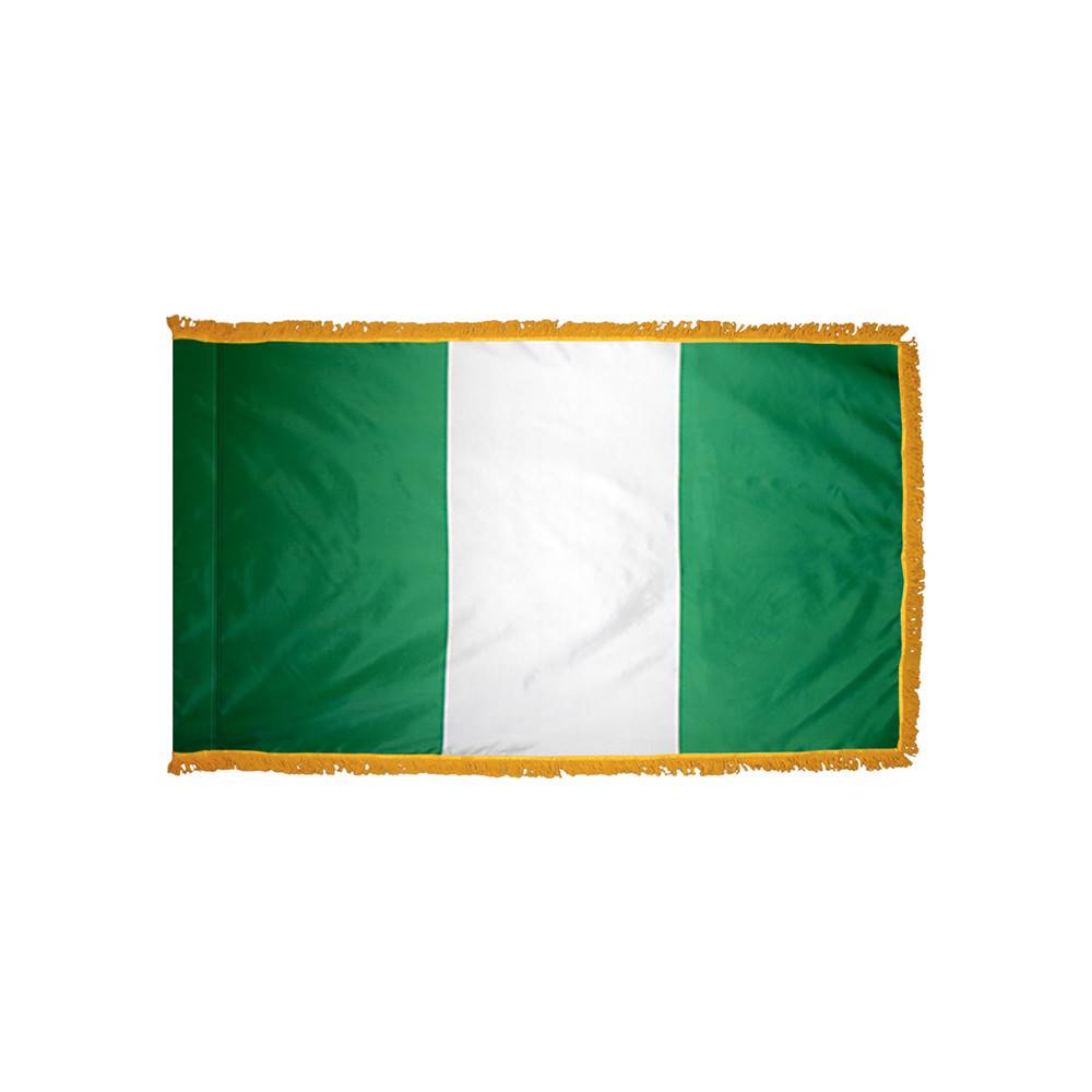 Nigeria Flag with Polesleeve & Fringe