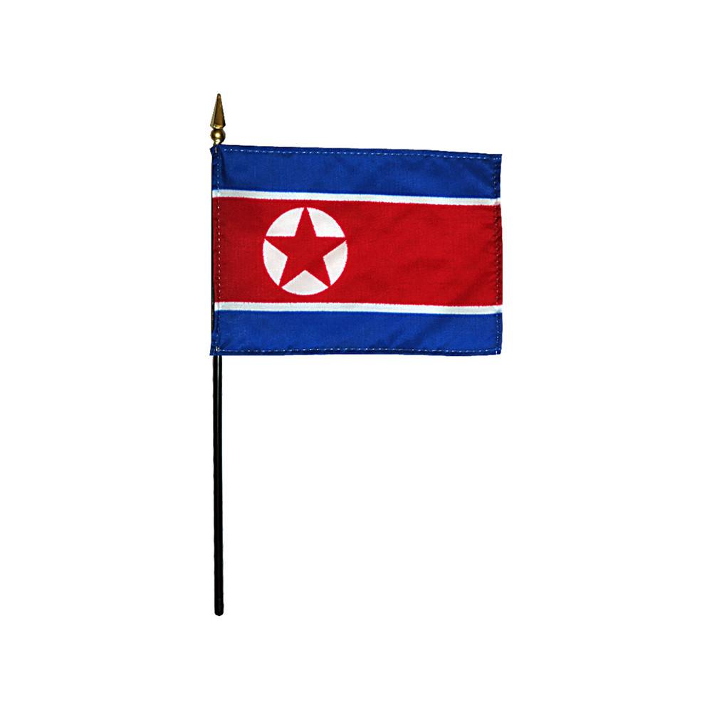 4x6 in. North Korea Stick Flag