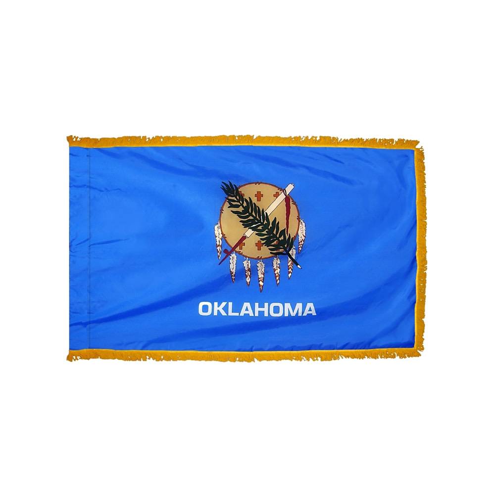 Oklahoma Flag with Polesleeve & Fringe