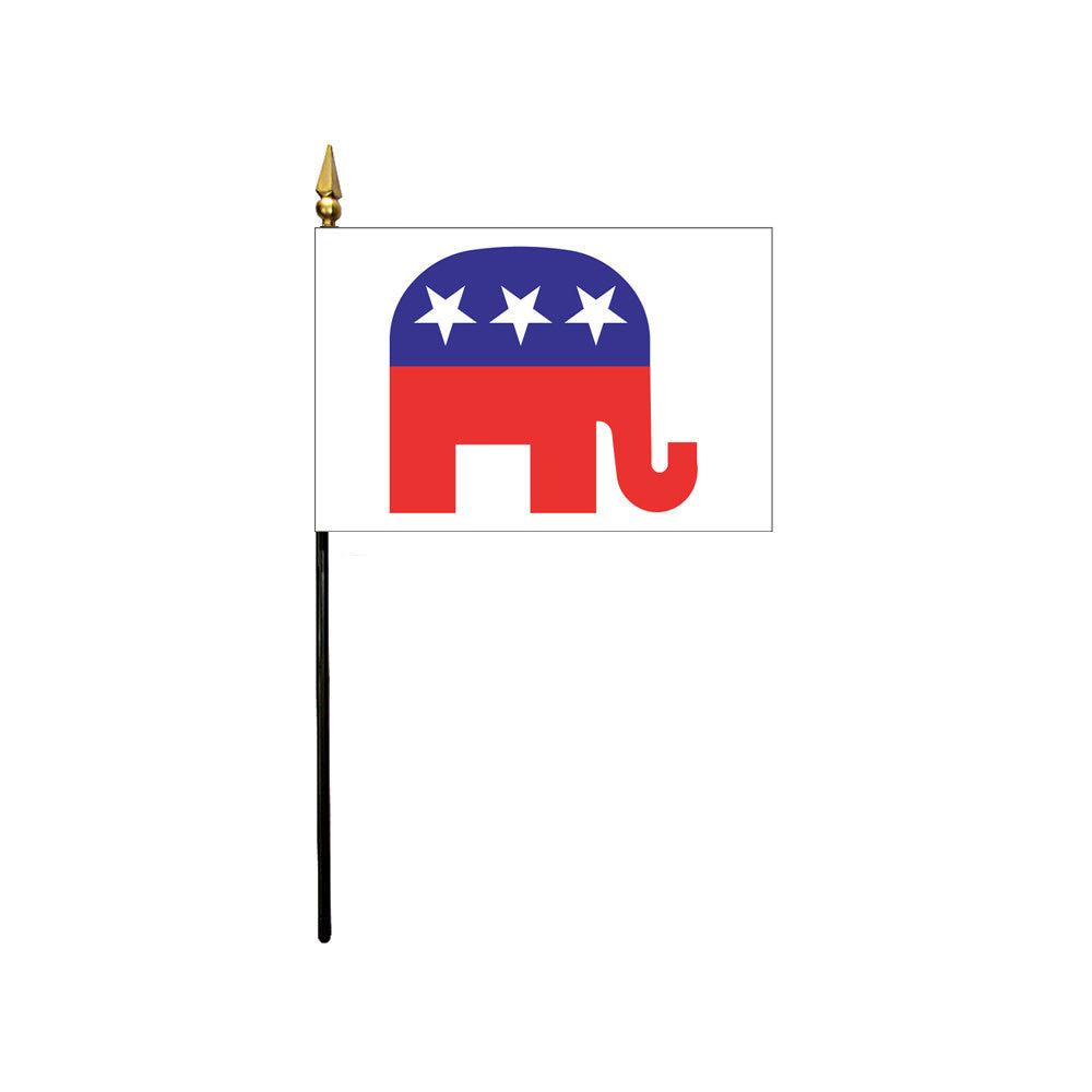4x6 in. Republican Elephant Stick Flag