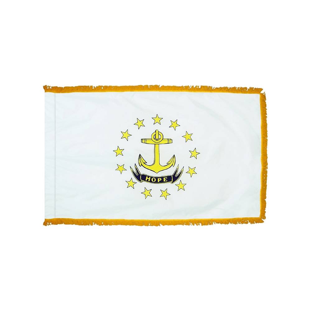 Rhode Island Flag with Polesleeve & Fringe