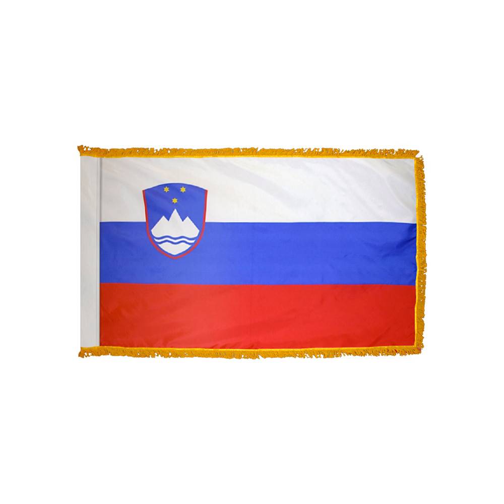 Slovenia Flag with Polesleeve & Fringe