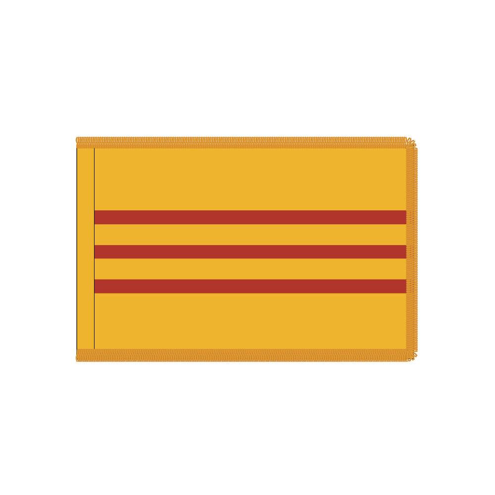 South Vietnam Flag with Polesleeve & Fringe