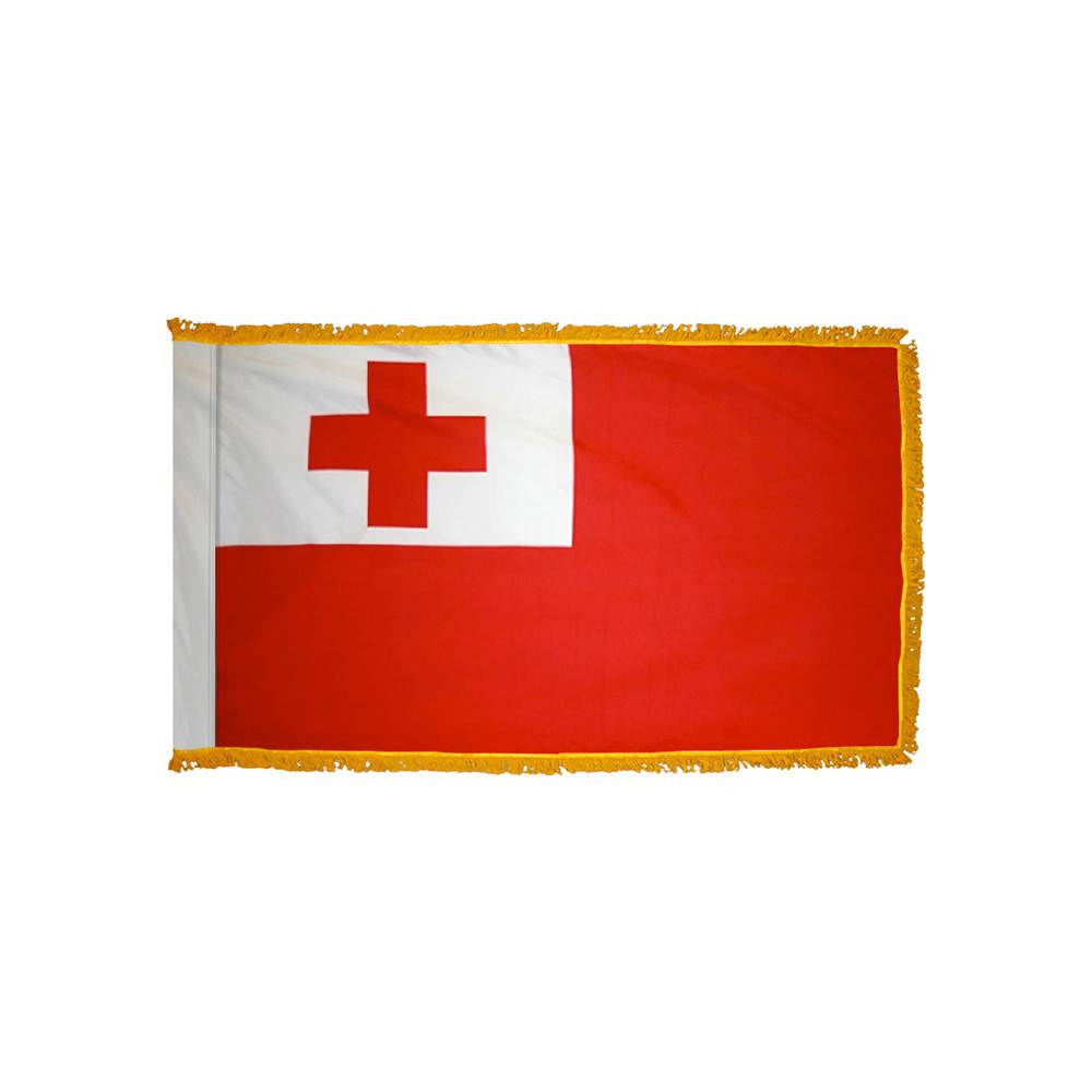Tonga Flag with Polesleeve & Fringe