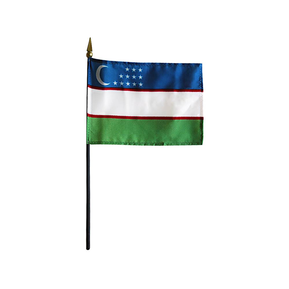 4x6 in. Uzbekistan Stick Flag