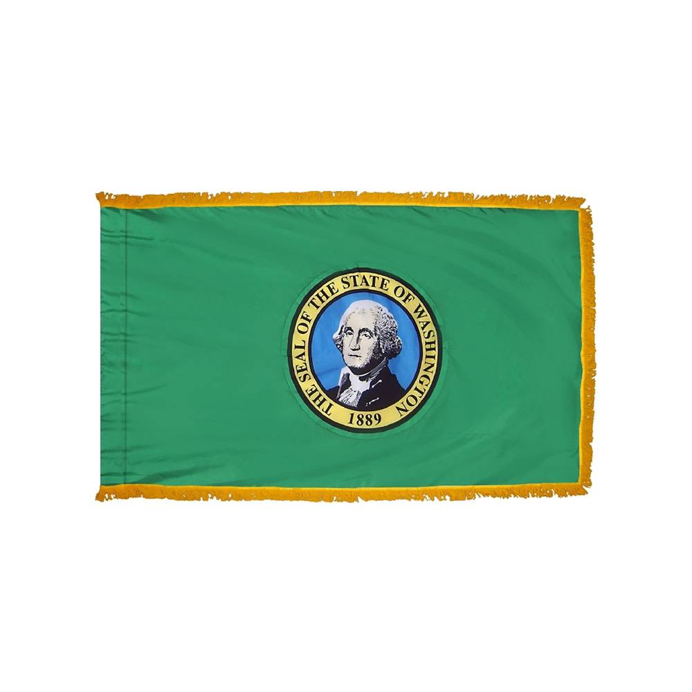 Washington Flag with Polesleeve & Fringe