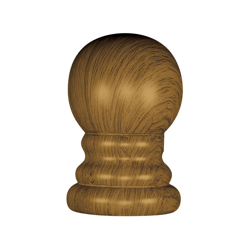 Wood Grain Ball Ornament 1 in Aluminum Spinning Flagpole