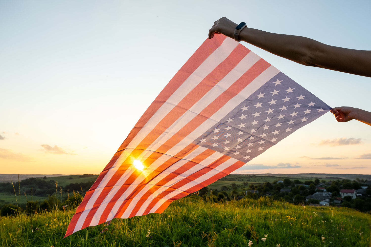 Outdoor American Flags