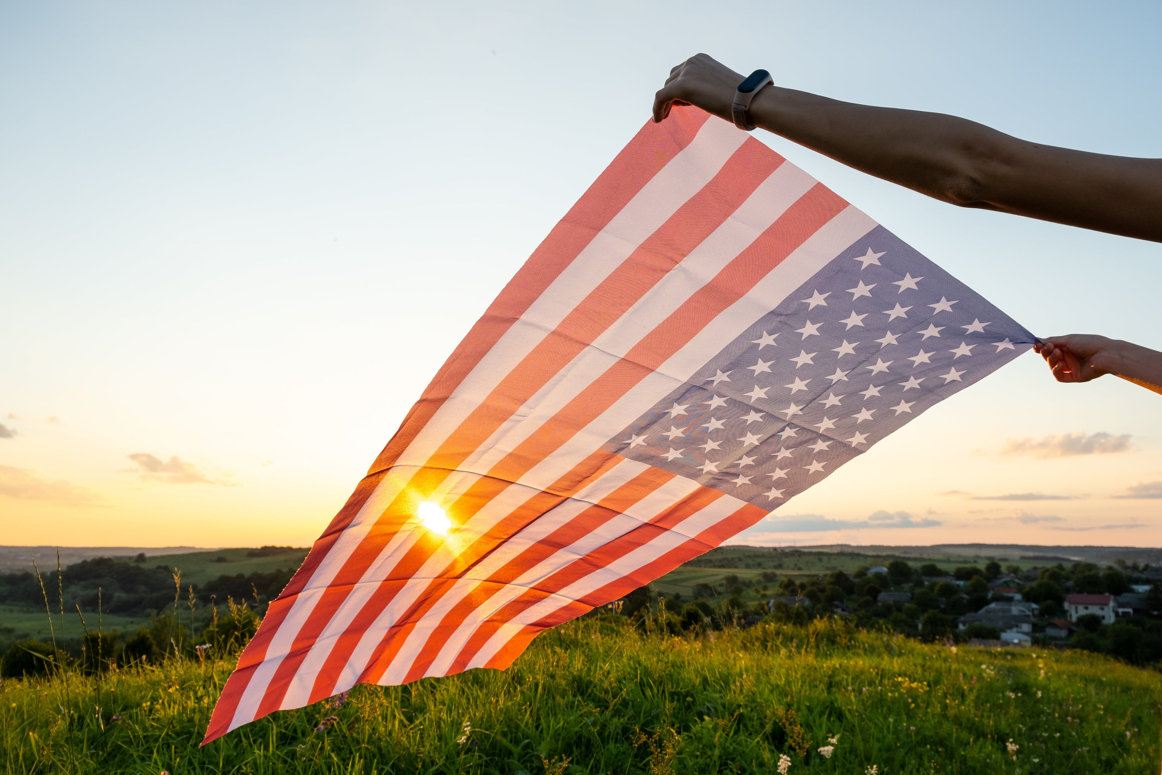 Outdoor American Flags