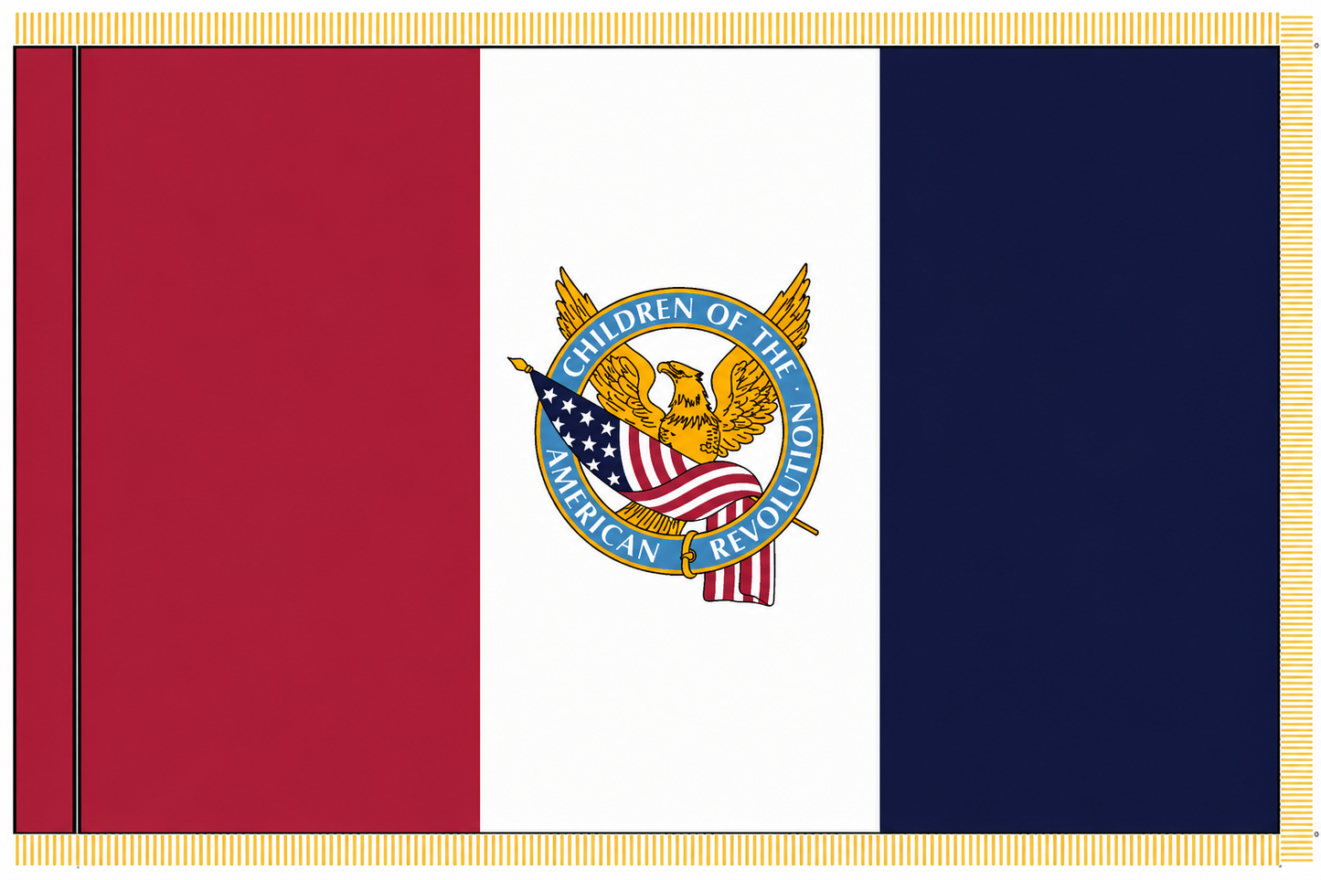 3x4-1/2 ft. Children of the American Revolution Society Chapter Flag with Polesleeve & Fringe