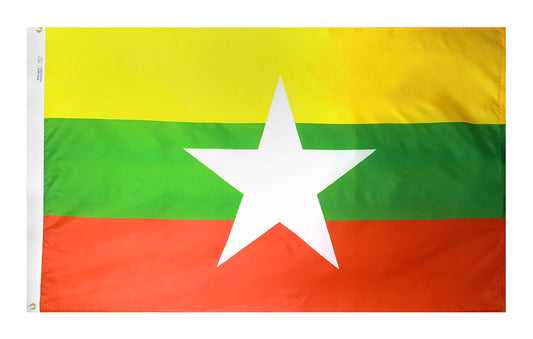 Myanmar Flag with Polesleeve