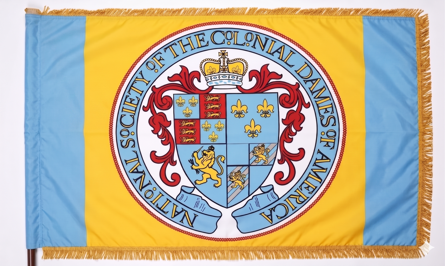 3x5 Indoor NSCDA Double-Emblem Flag with Polesleeve & Fringe