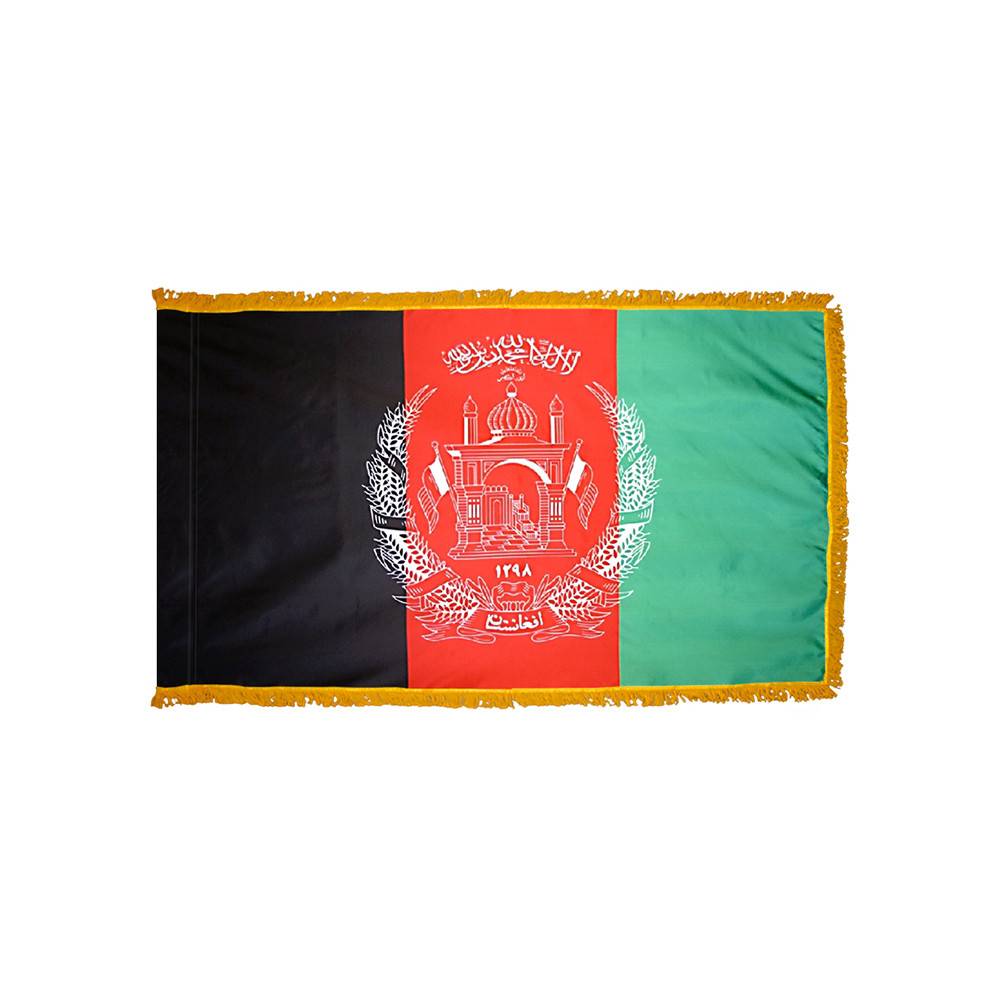 Afghanistan Flag with Polesleeve & Fringe