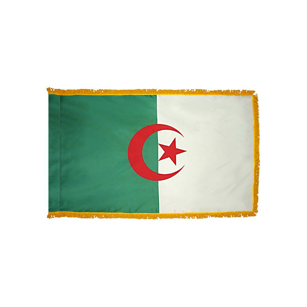 Algeria Flag with Polesleeve & Fringe